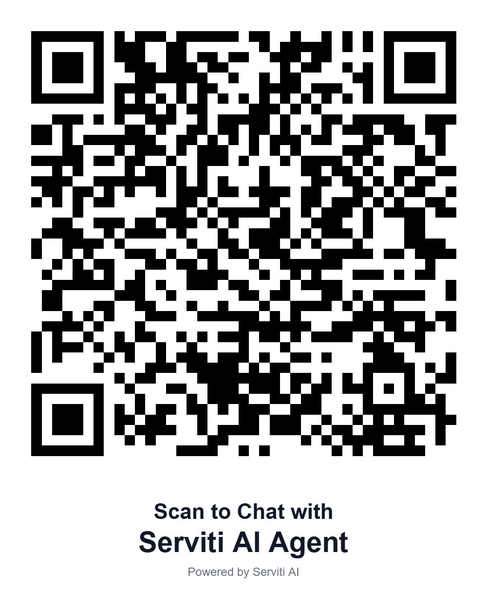 QR code to chat with the Serviti AI agent
